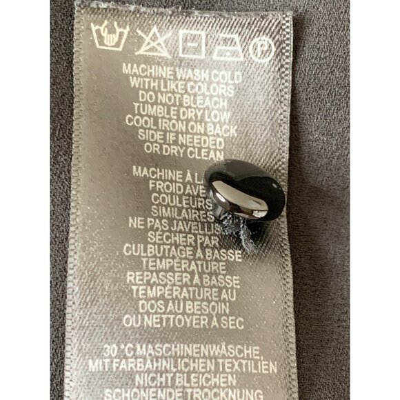 Adrianna Papell Womens Black Pleated Short Sleeve Blouse Top Size M Chiffon GUC - Picture 5 of 7